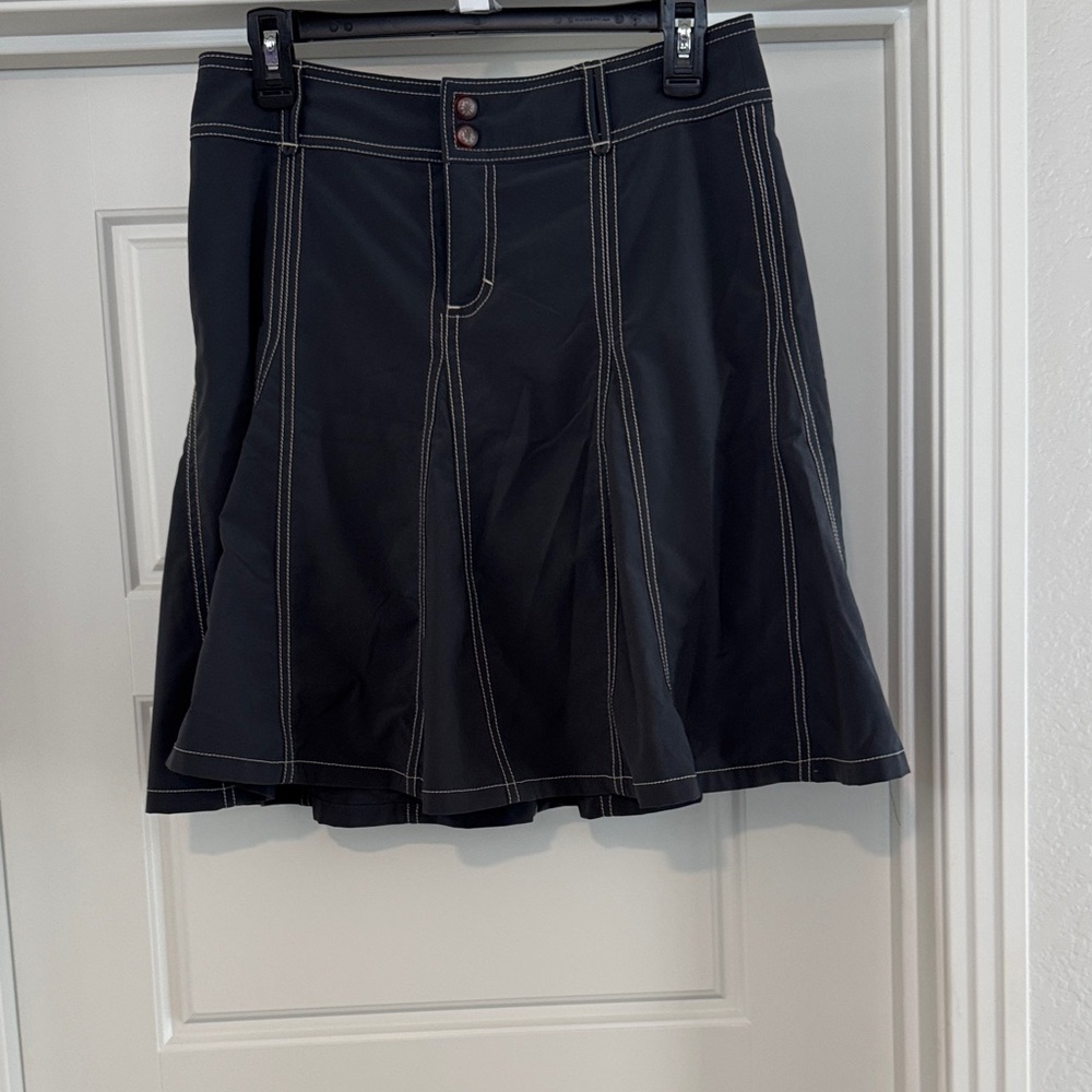 Athleta Black A-Line Skirt with Contrast Stitching